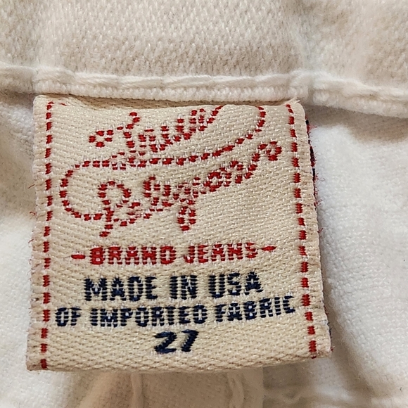 True Religion Jeans Women's 27 White Flare Cotton Stretch Boot Cut Made USA - Picture 5 of 14